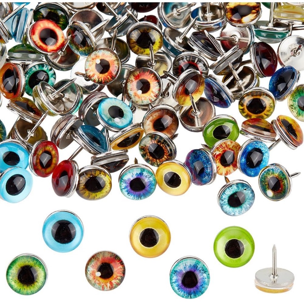 Colorful Glass Eye Push Pins